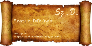 Szatur Dénes névjegykártya