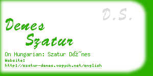 denes szatur business card